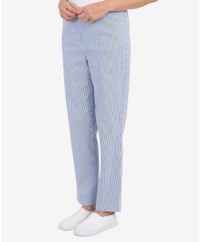 Women's Peace Of Mind Stripe Allure Average Length Pants Blue, White $27.97 Pants