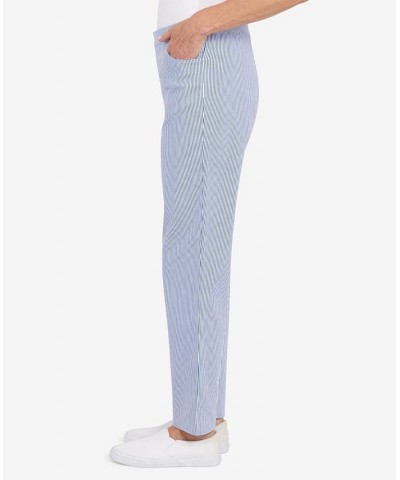 Women's Peace Of Mind Stripe Allure Average Length Pants Blue, White $27.97 Pants