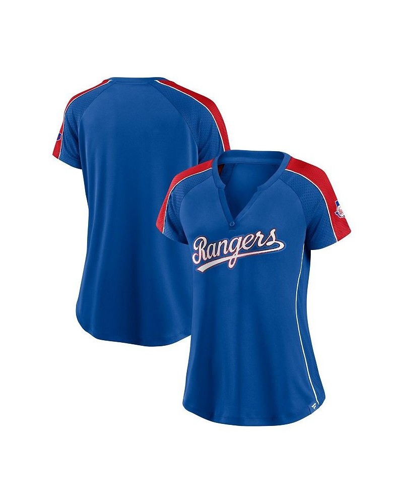 Women's Branded Royal and Red Texas Rangers True Classic League Diva Pinstripe Raglan V-Neck T-shirt Royal, Red $37.09 Tops