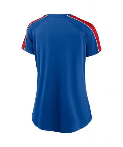 Women's Branded Royal and Red Texas Rangers True Classic League Diva Pinstripe Raglan V-Neck T-shirt Royal, Red $37.09 Tops