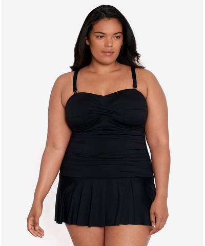 Plus Size Twist Shirred One-Piece Swimsuit Black $90.00 Swimsuits