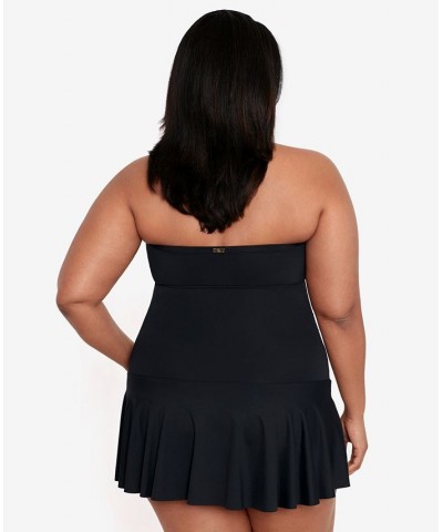 Plus Size Twist Shirred One-Piece Swimsuit Black $90.00 Swimsuits