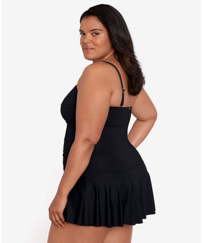 Plus Size Twist Shirred One-Piece Swimsuit Black $90.00 Swimsuits