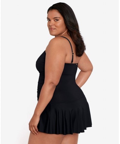 Plus Size Twist Shirred One-Piece Swimsuit Black $90.00 Swimsuits