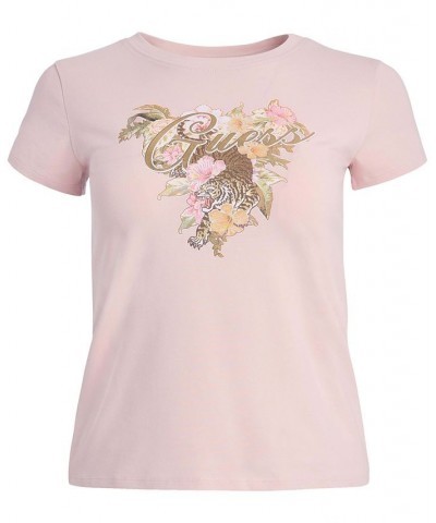 Women's Eco Hibiscus Logo T-Shirt Pink $21.07 Tops