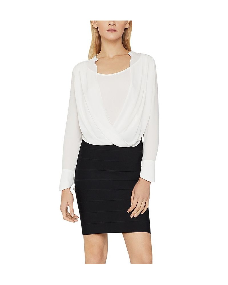 Drape-Front Blouse White $33.82 Tops