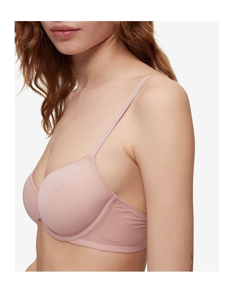 Women's Sheer Marquisette Lightly Lined Demi Bra QF6068 Subdued Pink $17.60 Bras