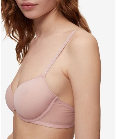 Women's Sheer Marquisette Lightly Lined Demi Bra QF6068 Subdued Pink $17.60 Bras