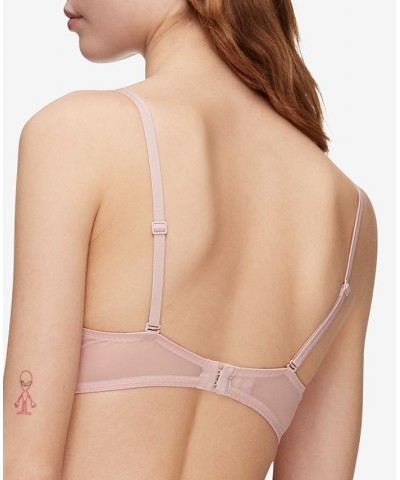 Women's Sheer Marquisette Lightly Lined Demi Bra QF6068 Subdued Pink $17.60 Bras