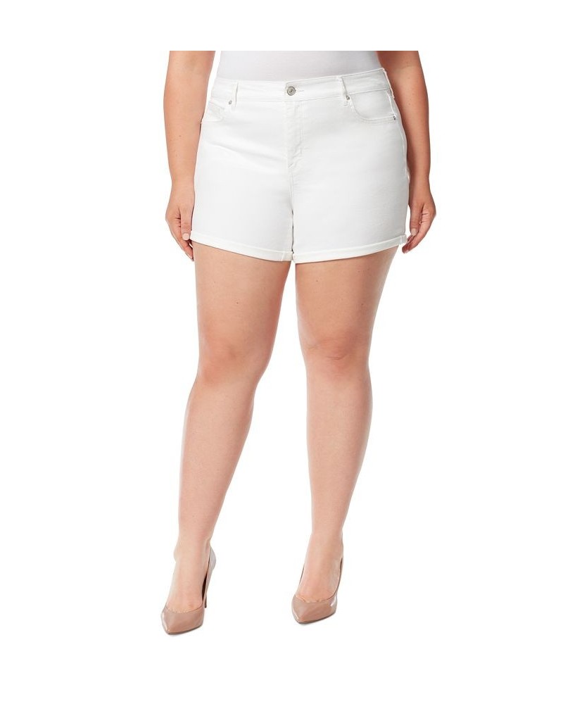 Trendy Plus Size Forever Denim Shorts White $20.27 Shorts