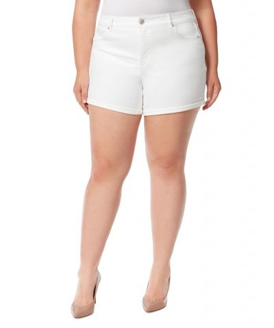 Trendy Plus Size Forever Denim Shorts White $20.27 Shorts