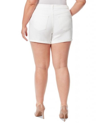 Trendy Plus Size Forever Denim Shorts White $20.27 Shorts