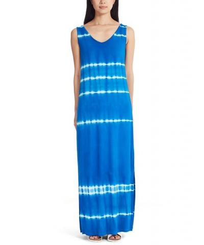 Marc New York Women's Performance Tie Dye V-neck Maxi Dress Blue $23.13 Dresses