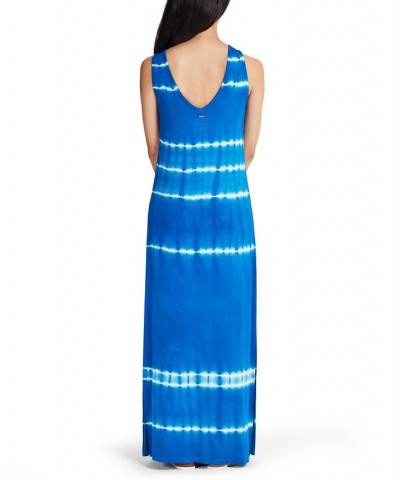 Marc New York Women's Performance Tie Dye V-neck Maxi Dress Blue $23.13 Dresses