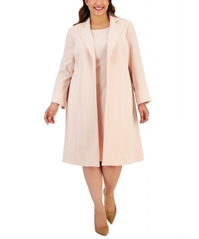 Plus Size Sheath Dress & Long Topper Jacket Pink $102.00 Suits