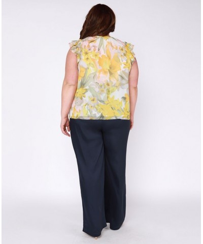 Plus Size Wide-Leg Smocked-Waist Pants Blue $33.63 Pants