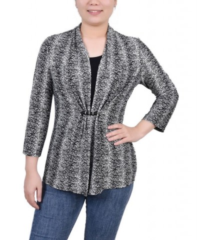 Petite 3/4 Sleeve Two-Fer Top Bluffdale $17.64 Tops