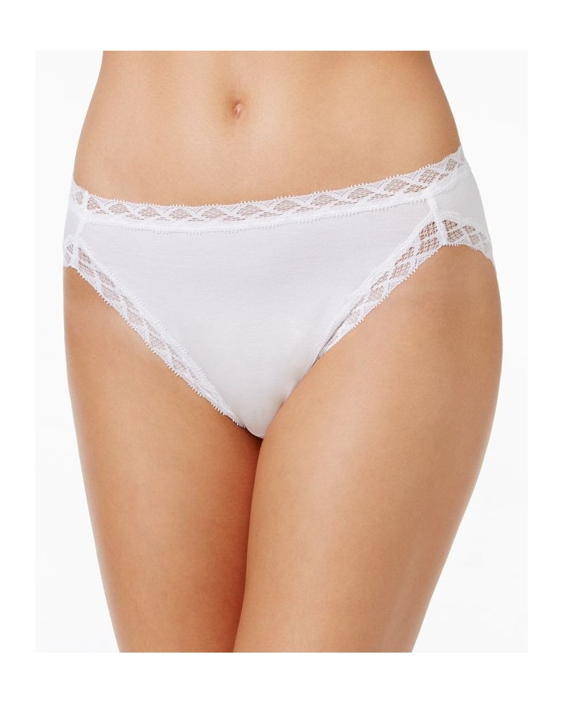 Bliss Lace-Trim Cotton French-Cut Brief Underwear 152058 White $9.90 Underwears