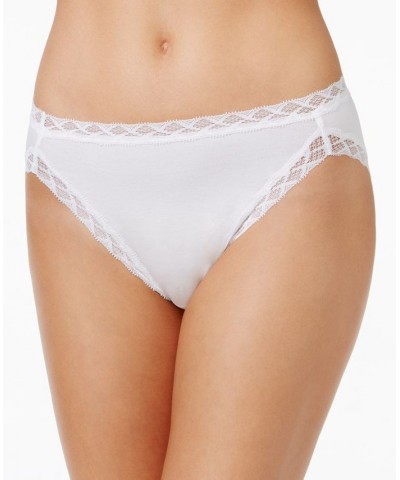 Bliss Lace-Trim Cotton French-Cut Brief Underwear 152058 White $9.90 Underwears