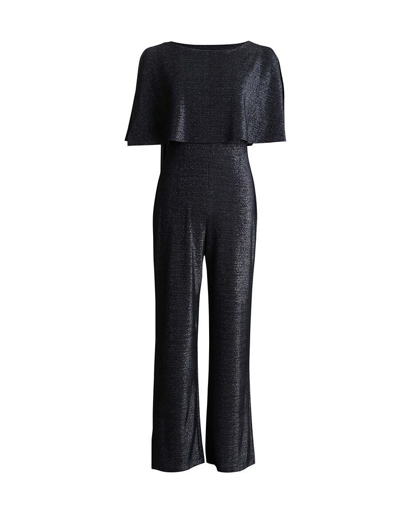 Metallic Cape Jumpsuit Dark Silver $44.55 Pants