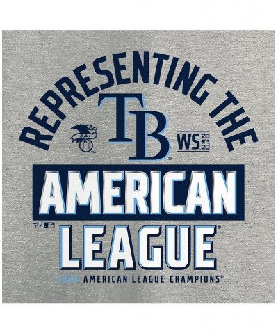 Women's Tampa Bay Rays 2020 American League Champions - Locker Room Plus Size V-Neck T-shirt Heather Gray $21.60 Tops