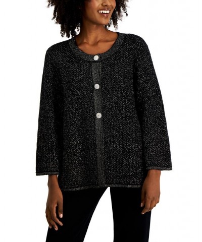 Petite Shimmer 3/4-Sleeve Sweater Deep Black $21.92 Sweaters