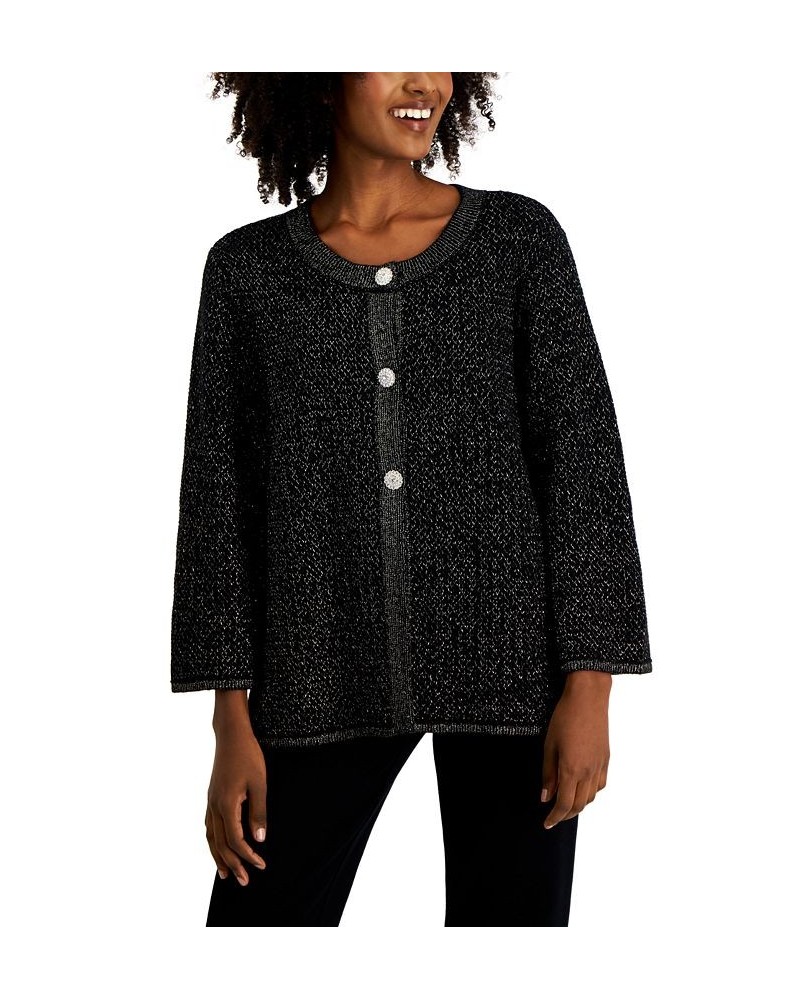 Petite Shimmer 3/4-Sleeve Sweater Deep Black $21.92 Sweaters