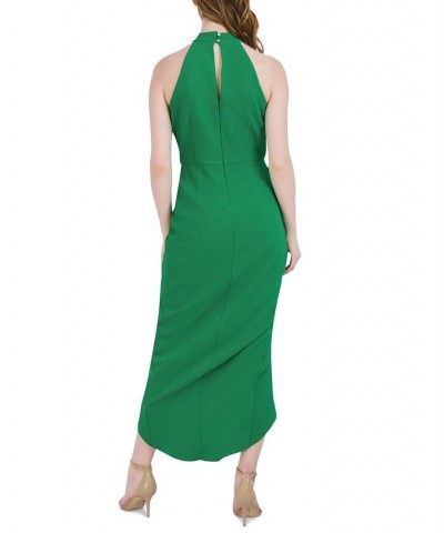 Knot-Neck Tulip-Hem Midi Dress Green $47.73 Dresses