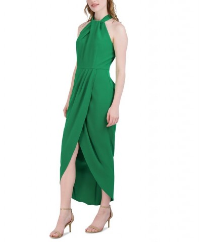 Knot-Neck Tulip-Hem Midi Dress Green $47.73 Dresses