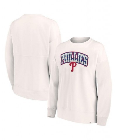 Women's Branded Cream Philadelphia Phillies Leopard Pullover Sweatshirt Cream $35.09 Sweatshirts