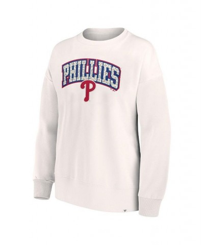 Women's Branded Cream Philadelphia Phillies Leopard Pullover Sweatshirt Cream $35.09 Sweatshirts