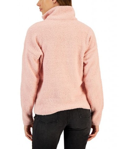 Women's Mock-Neck Quarter-Zip Sweater Silver Pink $15.98 Sweaters