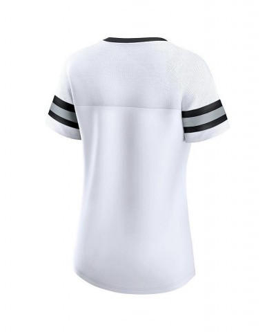 Women's Branded White Las Vegas Raiders Sunday Best Lace-Up T-shirt White $30.80 Tops