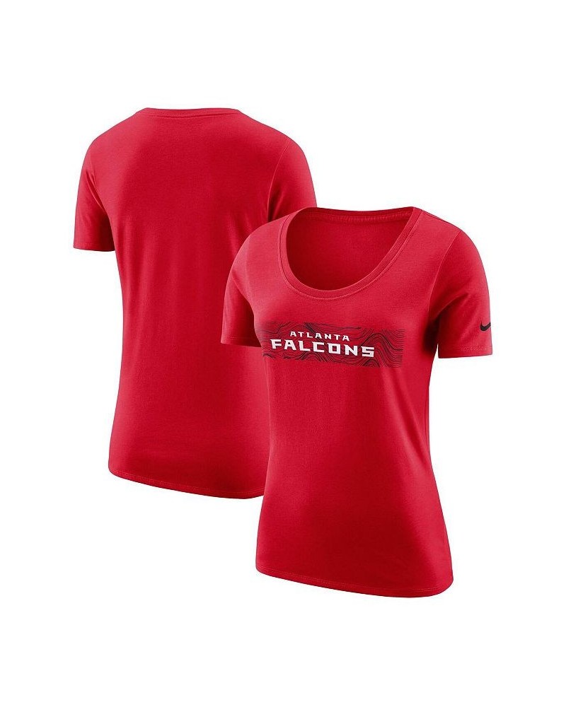 Women's Red Atlanta Falcons Sideline Team T-shirt Red $17.20 Tops