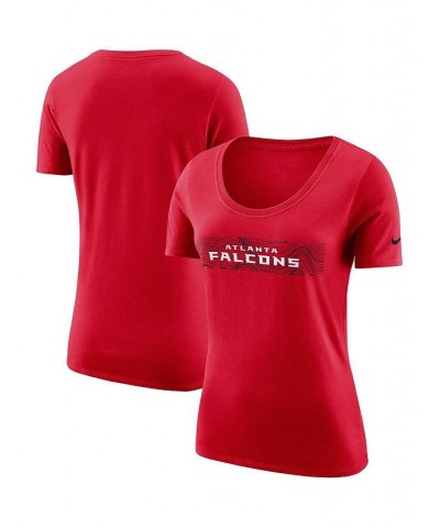 Women's Red Atlanta Falcons Sideline Team T-shirt Red $17.20 Tops