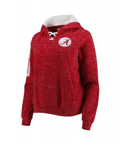 Women's Crimson Alabama Crimson Tide The Devil Speckle Lace-Placket Raglan Pullover Hoodie Crimson $26.65 Sweatshirts