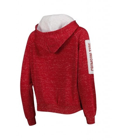 Women's Crimson Alabama Crimson Tide The Devil Speckle Lace-Placket Raglan Pullover Hoodie Crimson $26.65 Sweatshirts