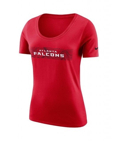 Women's Red Atlanta Falcons Sideline Team T-shirt Red $17.20 Tops