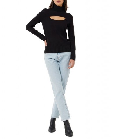 Women's Babysoft Front-Cutout Sweater Black $17.31 Sweaters