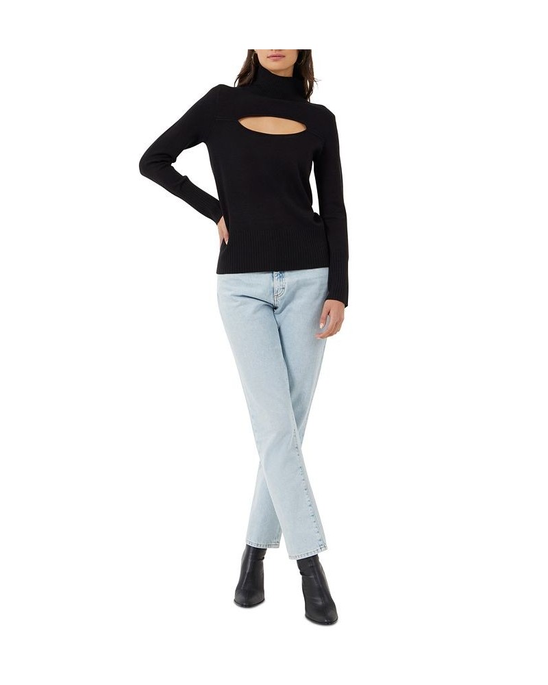 Women's Babysoft Front-Cutout Sweater Black $17.31 Sweaters