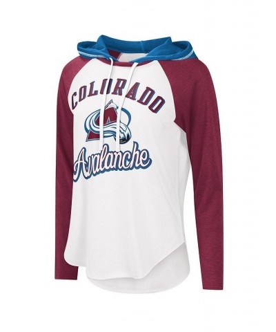 Women's Starter White Burgundy Colorado Avalanche MVP Raglan Hoodie T-shirt Red $23.00 Tops