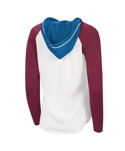 Women's Starter White Burgundy Colorado Avalanche MVP Raglan Hoodie T-shirt Red $23.00 Tops