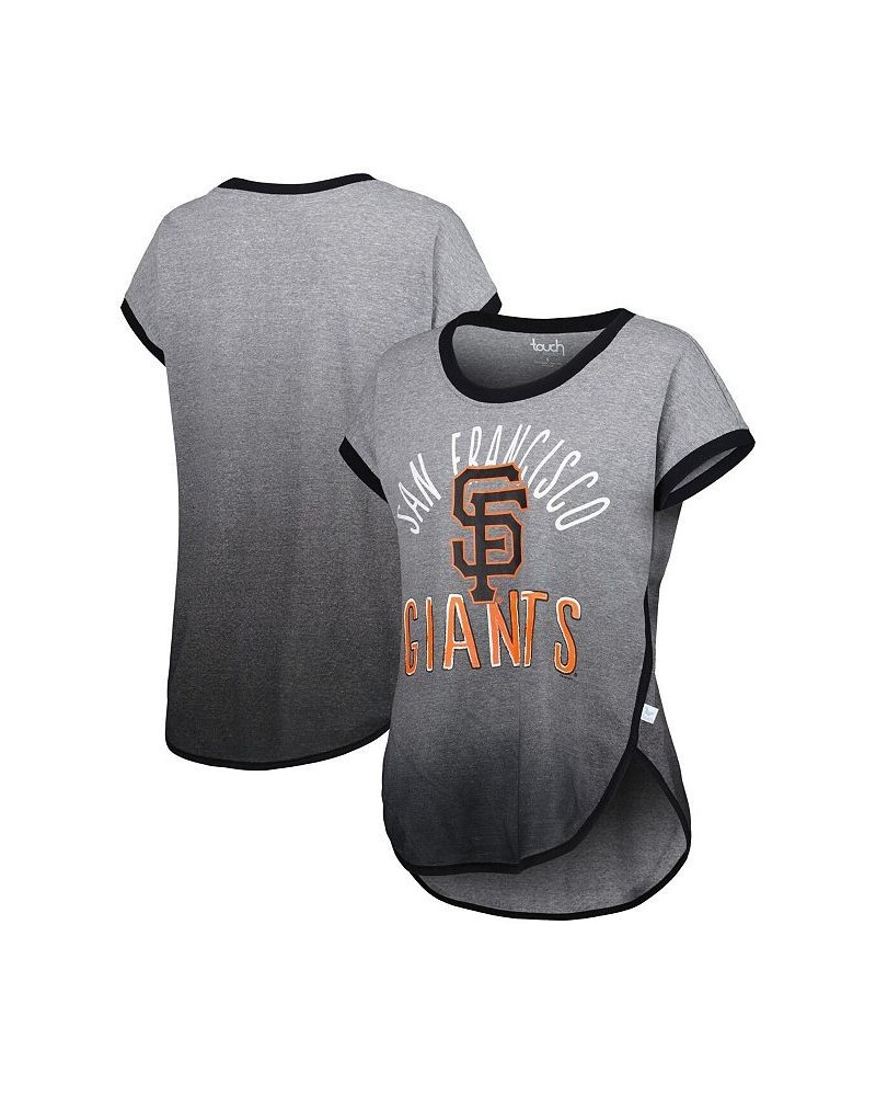 Women's Gray and Black San Francisco Giants Home Run Tri-Blend Short Sleeve T-shirt Gray, Black $28.20 Tops