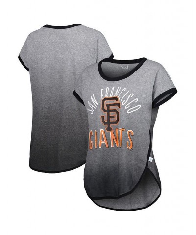 Women's Gray and Black San Francisco Giants Home Run Tri-Blend Short Sleeve T-shirt Gray, Black $28.20 Tops