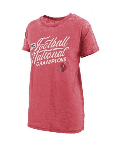 Women's Red Georgia Bulldogs College Football Playoff 2022 National Champions Relaxed Fit Melange T-shirt Red $29.99 Tops