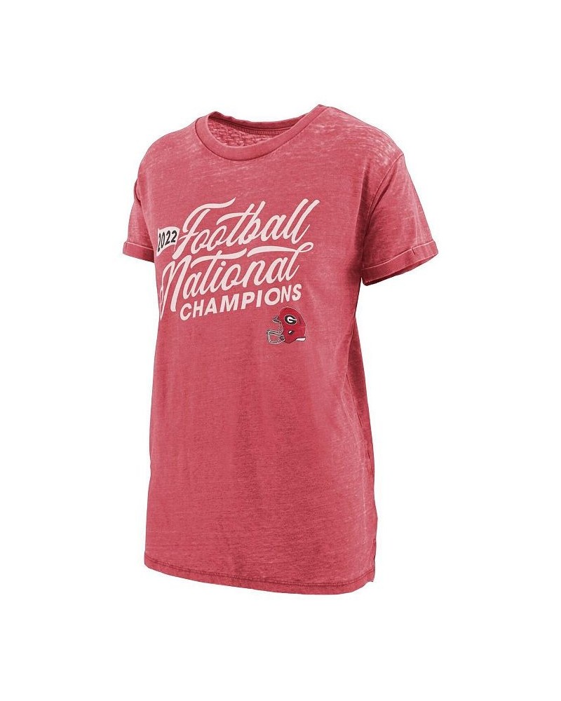 Women's Red Georgia Bulldogs College Football Playoff 2022 National Champions Relaxed Fit Melange T-shirt Red $29.99 Tops