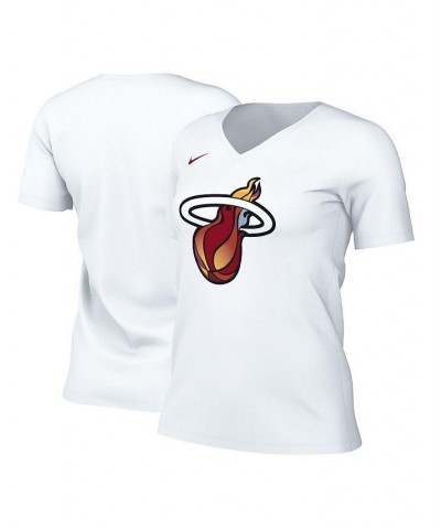 Women's White Miami Heat 2022/23 City Edition Essential V-Neck T-shirt White $18.45 Tops