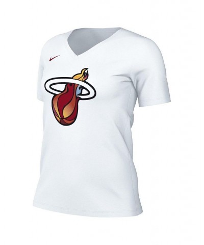 Women's White Miami Heat 2022/23 City Edition Essential V-Neck T-shirt White $18.45 Tops