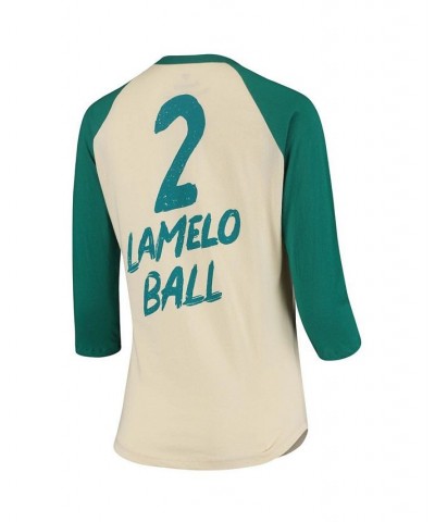 Women's LaMelo Ball Cream Charlotte Hornets NBA 3/4 Sleeve Raglan T-shirt Cream $21.84 Tops