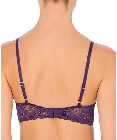 Feathers Contour Plunge Lace-Trim Bra 730023 Purple $23.41 Bras